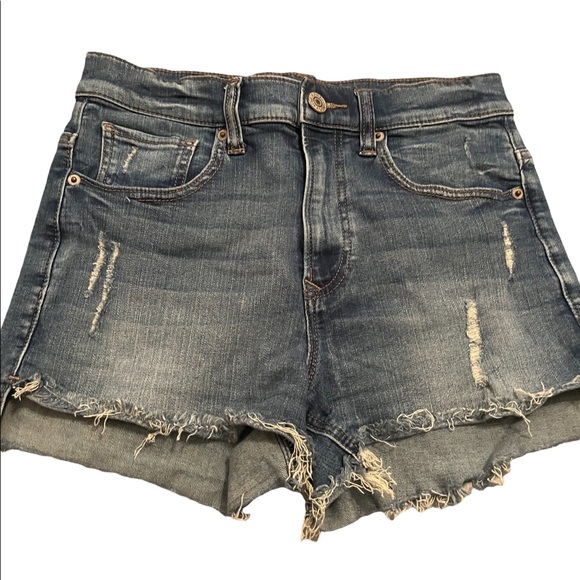Express denim distressed shorts size 4 - Picture 1 of 9
